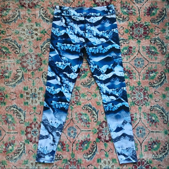 Forever 21 Glacier Iceberg Leggings Blue Arctic M - Picture 4 of 5